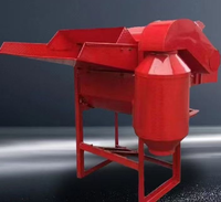 Mini batteuse motorisée portable en acier inoxydable pour la récolte des haricots, petite batteuse pour le riz paddy, le maïs, le sorgho, le soja