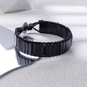 Bracelet Boho en pierre de neige naturelle fabriqué à la main Bracelet délicat en perles de pierres précieuses réglables pour bijoux de mode pour homme - Product Image 4