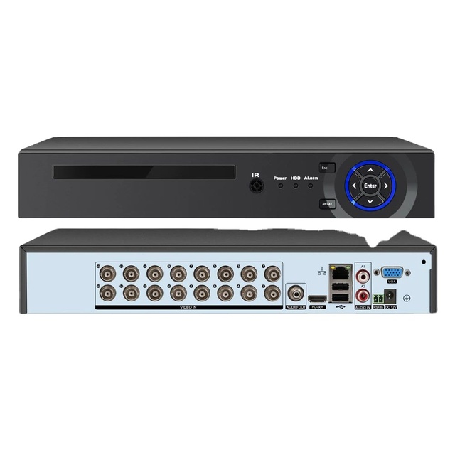 2mp 16ch Dvr 2u 2hdd Xmeye Vms Xvr for Ahd Cvi Tvi Cvbs Analog and Input 16 Channel 2mp 6 in 1dvr With Audio and 1080P 16ch DVR