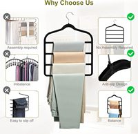 Perchas para Pantalones Ledol de 4 Niveles, de Terciopelo, con Gancho Giratorio de 360 Grados, Antideslizantes, Ahorran Espacio, Multifuncionales, para Armario y Guardarropa