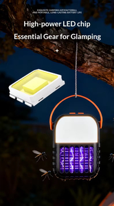 Lampe anti-moustiques solaire LED rechargeable par USB, intérieur et extérieur, batterie à semi-conducteurs, matériau ABS, pour le camping - Product Image 3