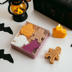 Cadeau d'Halloween, bougie parfumée à la citrouille, décoration créative, ornement fantôme, bougie parfumée d'Halloween, 4 pièces - Product Image 2