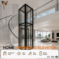 Ascenseur hydraulique pour maison, design contemporain, verre panoramique, acier inoxydable, pour villa, appartement, hôtel, installation rapide, marque FD