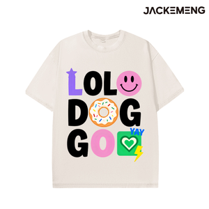 เสื้อยืดโอเวอร์ไซส์ผ้าฝ้ายพิมพ์ลาย <span class=keywords><strong>Lol</strong></span> Dog สไตล์เรโทร สตรีทแวร์ ใส่ได้ทุกวัน ลำลอง สินค้าจากคลังสินค้าในสหรัฐอเมริกา ขายส่ง - Product Image 3