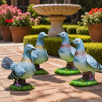 Statue de colombe blanche en résine, figurine de pigeon peinte à la main, sculpture d'oiseau pour la décoration de mariage, de maison et de jardin