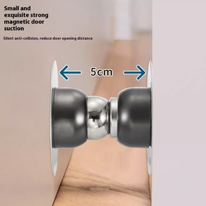 <span class=keywords><strong>Mini</strong></span> Tope de puerta de acero inoxidable ultracorto, sin perforaciones, fuerte succión de pared magnética, silencioso, anticolisión, pared corta silenciosa - Product Image 2