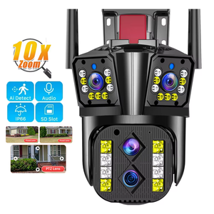 Caméra de sécurité PTZ extérieure 4K avec zoom 10x, surveillance sans fil WiFi, vision nocturne couleur, audio bidirectionnel, IP66 - Product Image 1
