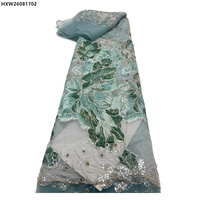 Tissu de dentelle brodée de fleurs de haute qualité, tissu de brocart perlé de luxe, broderie dorée perlée, tissu de dentelle jacquard fleuri pour robes