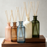 Diffuseur de parfum d'ambiance de luxe 50 ml avec bâtonnets en fibre noire pour huiles essentielles, longue durée, décoration d'intérieur