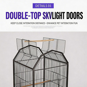 Cages à oiseaux modernes en fer massif de grande capacité avec plateau en plastique pour l'élevage de perroquets en intérieur - Product Image 4