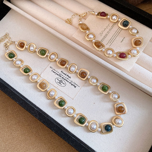 Maiou <span class=keywords><strong>2026</strong></span> Nuevo Conjunto de Joyería de Lujo con Collar y Pulsera de Cuentas Multicolores para Mujer, Ideal para Aniversario - Product Image 2