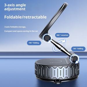 Nuevo soporte para teléfono móvil de aleación de zinc con adsorción al vacío 360, soporte plegable magnético fuerte de calidad para navegación en coche. - Product Image 5