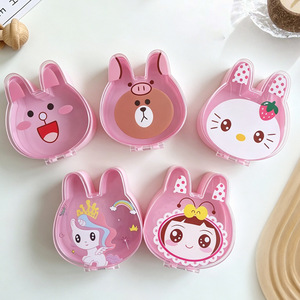 Cartoon Rabbit Transparent Storage Box For Jewelry Hair Accessories Toy Organizer <b>Foldable</b> Plastic Kids Storage Container - Product Image 3