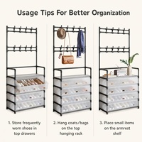 Organisateur de chaussures multifonctionnel pour la maison, gain de place, porte-manteau avec cintre