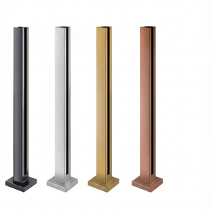 درابزين حديث من الفولاذ المقاوم للصدأ للشرفات والسلالم، نظام حماية زجاجي خارجي بدون إطار مع أعمدة مشقوقة - Product Image 1