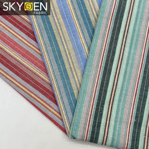 柔らかい感触平織り卸売糸染めストライプウォッシュドコットン生地 - Product Image 2