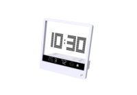 Horloge de bureau électronique numérique avec affichage de la température, fonction snooze, horloge intelligente moderne transparente pour la maison