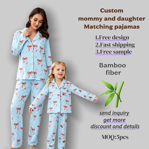 <span class=keywords><strong>Pigiama</strong></span> Coordinato Mamma e Figlia Personalizzato, <span class=keywords><strong>Set</strong></span> Traspirante a Maniche Lunghe per Abbigliamento Coordinato <span class=keywords><strong>Famiglia</strong></span> - Product Image 1