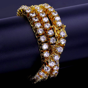 Hiphop or échelle Trapèze diamant cz chaîne de tennis pour hommes collier - Product Image 2