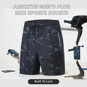 Shorts de sport décontractés pour hommes ANSZKTN, taille plus, respirants, avec cordon de serrage, en nylon/coton, pour l'été - Product Image 2