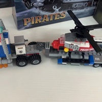 COGO 3098 Hélicoptère de police, transporteur, verticatole, chariot de patrouille, remorque, blocs de construction en plastique ABS, jouet de construction