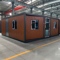 Maison préfabriquée moderne, maison conteneur extensible de 20 pieds à toit plat avec salle de bain, maison conteneur préfabriquée Pologne
