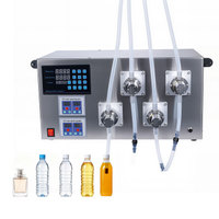 Machine de remplissage semi-automatique à quatre buses pour eau, solvant, parfum, huile lubrifiante et divers liquides à faible et moyenne viscosité