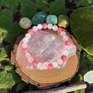 천연 딸기 쿼츠 & 가넷 비즈 팔찌 여성 수제 크리스탈 주얼리 힐링 에너지 스톤 비즈 팔찌 - Product Image 4