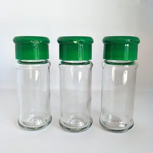 Groothandel 75Ml Hoge Kwaliteit Ronde Vorm Peper Spice Jar Glas Kruiden Fles