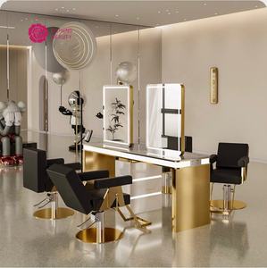 Yicheng Beauty 2024 Precio de descuento de fábrica espejo de maquillaje ligero salón peluquería muebles Barbero espejo de China - Product Image 2