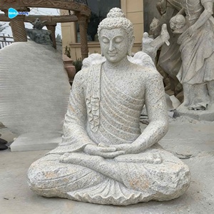 Statua di <span class=keywords><strong>Buddha</strong></span> in Marmo Bianco a Grandezza Naturale, Scolpita a Mano, per Decorazione di Templi all'Aperto, <span class=keywords><strong>Scultura</strong></span> Religiosa Buddista - Product Image 1