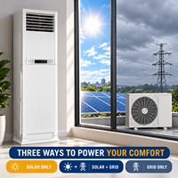 Climatiseur solaire hybride AC/DC sur pied 41000 BTU, refroidissement et chauffage, climatiseur solaire complet pour café, boutique, hôtel