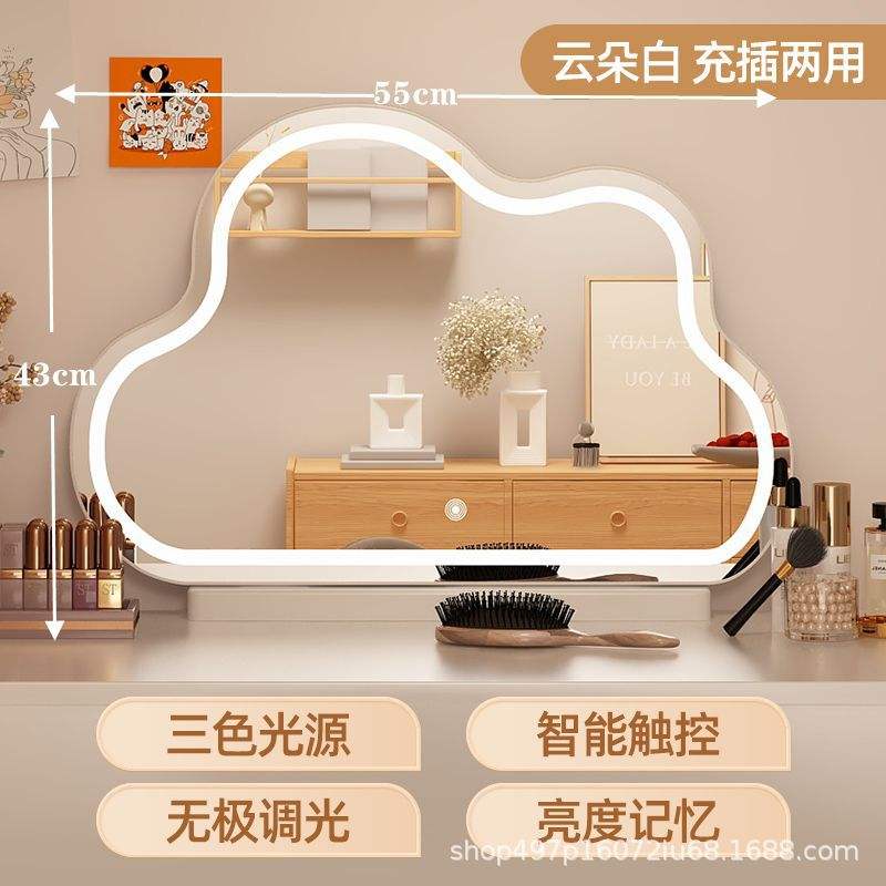 Miroir lumineux rechargeable [55*41cm] Blanc chaud