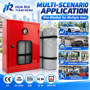 ผ้าห่มกันไฟสำหรับรถยนต์ไฟฟ้าเพื่อการพาณิชย์ มาตรฐาน EN13501 NFPA701 ควบคุมความร้อนและควัน พร้อมตู้เหล็กกล้าคาร์บอน สำหรับกลุ่มบริษัทขนส่งในประเทศไทย - Product Image 1