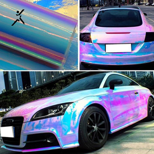 สติกเกอร์ตกแต่งกระจกพราวสีรุ้งสีฟ้าสีขาวพีวีซีรถห่อฟิล์มเปลี่ยนสี - Product Image 5