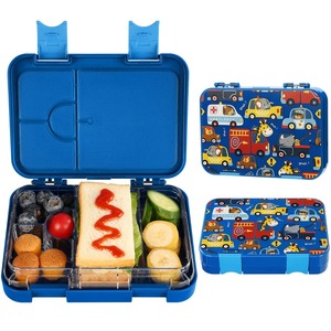 Oumeng BPA libre de microondas seguro 4/6 compartimentos reutilizable plástico Bento niños almuerzo Boxe - Product Image 2