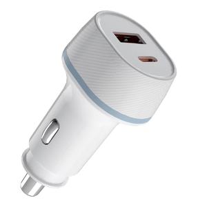 Topdio 2024 Thiết Kế Mới Sợi Carbon Mini Nhanh Kép USB A + C Xe Sạc Điện Thoại Di Động Điện Thoại Di Động Pd 45 W QC 3.0 Kép Nhanh Chóng Sạc Xe Hơi - Product Image 1