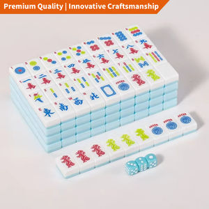 Voyage Portable personnalisé couleur taille <span class=keywords><strong>MahJong</strong></span> motif tortue rouge enrobé acrylique Mahjongg ensemble américain pour Casino jeu de jeu - Product Image 1