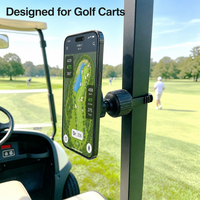 Support magnétique pour téléphone de voiturette de golf OEM ODM avec logo personnalisé, rotation à 360°, matériau ABS flexible, sangle universelle compatible avec les poteaux carrés