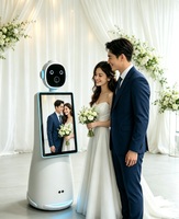 Romans Ari Robot Roamer, borne photo en libre-service avec écran tactile de 32 pouces et imprimante, idéale pour les mariages, les fêtes et les rassemblements