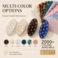 Pince à cheveux bec de canard en acétate sans pli, ovale, avec strass de 4 mm, de luxe et de haute qualité, personnalisable Ume, vente en gros d'accessoires capillaires