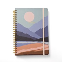 Carnet de notes/agenda A5 ligné à couverture rigide, reliure spirale, motif paysage minimaliste, pour prise de notes au bureau et usage quotidien (vente en gros)