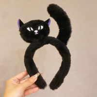 Serre-tête fantaisie en peluche motif araignée de dessin animé et chat noir pour Halloween, serre-tête 3D sombre, accessoire de coiffure unique et nouveau style