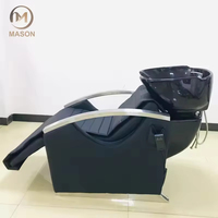 Fauteuil de lavage de cheveux électrique moderne, inclinable, avec massage, multifonctionnel, tabouret de salon, repose-pieds, lavabo en céramique Mason MSKA021