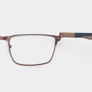 Monturas Ópticas Cuadradas de Metal Sólido <span class=keywords><strong>para</strong></span> Hombre, Diseño <span class=keywords><strong>para</strong></span> Rostro en Forma de Diamante, <span class=keywords><strong>Lentes</strong></span> Acrílicas Duraderas, Gafas de Negocios al por Mayor 180 - Product Image 3