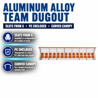 Banc d'équipe de football de luxe à 6 places avec cadre en alliage d'aluminium personnalisé et sièges en cuir pour terrain de football