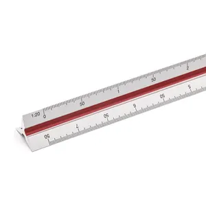 12" Aluminum Architectural Scale Ruler, construct and engineer Metal Triangle Scale Ruler for Blueprint