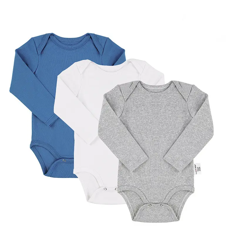 100% Biologisch Katoen Baby Romper Peuters Lange Mouw Jumpsuits Pasgeboren Baby Onesie Bodysuit Voor Jongens En Meisjes