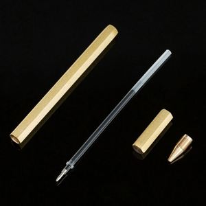 Bolígrafo de Gel Metálico Hexagonal de Latón Personalizado para Regalo Empresarial, Bolígrafo Ejecutivo con Logotipo Personalizado, Venta al Por Mayor - Product Image 4