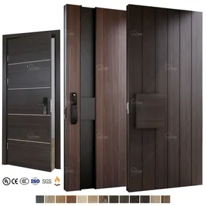 Chinese source manufacturer exterior modern main entrance door design exterior security home doors external wood door outside